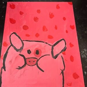 Cute piglet painting